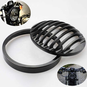 CNC Aluminum 4.5'' Black Motorcycle Headlight mask Grille Cover For Harley Sportster XL883 XL1200