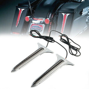 Road king street Glide Motorcycle Chrome LED Brake Tail Light Accent Saddlebag For harley Touring Electra Glide 93-13