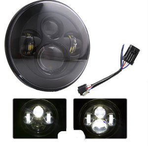 7 Inch LED Projector Motorcycle headlamp Headlight with Amber Ring DRL Light for Harley
