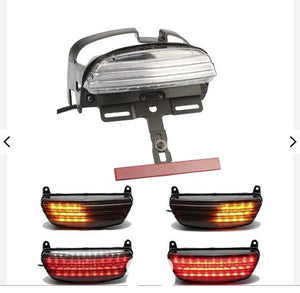 Motorcycle rear Fenders LED brake running Tail Light License Plate bracket holder for Harley dyna fat bob 08 up