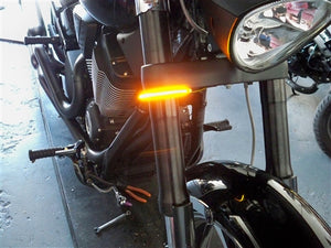 Universal Motorcycle Front fork mounted LED Turn Signal Light for Harley Victory Gunner high ball Yamaha XVS KAWASAKI VULCAN 950