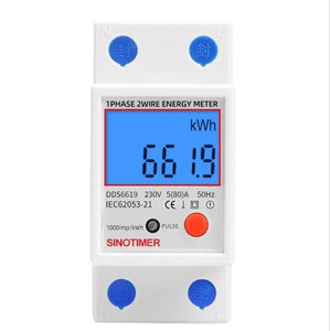 SINOTIMER DDS6619-012 Backlight Display Household Single-phase Rail Energy Meter 5-80A(230V 50Hz)