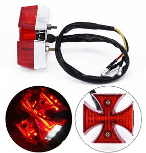 Universal Motorcycle Maltese Cross Led Tail Light for Yamaha for Kawasaki for Suzuki KTM