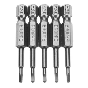 5pcs 2.0 50mm 1/4 Inch Hex Magnetic Triangle Screwdriver Bits Set