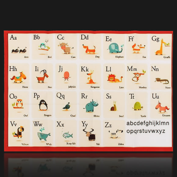 Children Education Alphabet Animal Kids Learning English Teach Silk Cloth Poster Toys