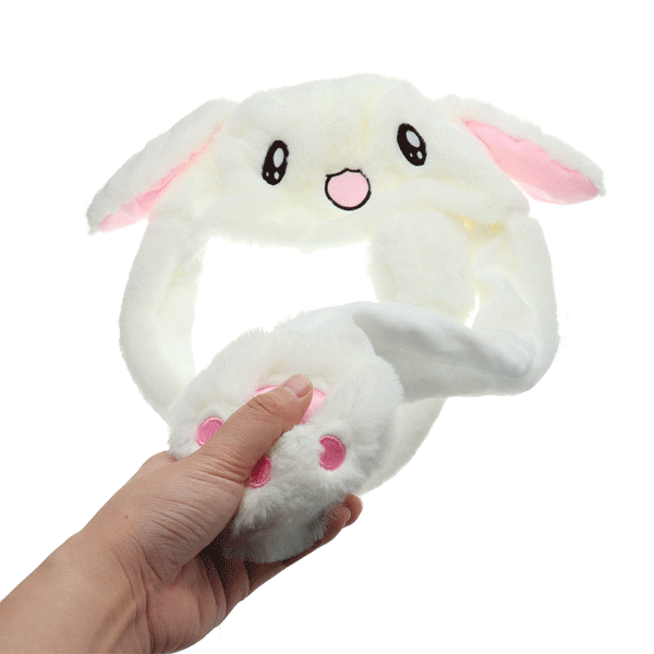 55CM Rabbit Ear Hat Can Move Airbag Cap Plush Gift Record Video