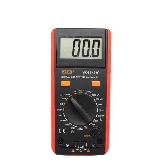 VC6243A Digital LCD Meter Inductance Capacitance Resistance Tester Multimeter Crocodile Clip Measuring Tool with Bag BM4070