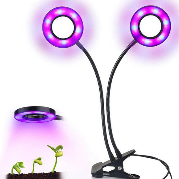 18W 36 LED Dual Head Grow Light Clip On Adjustable for Greenhouse Indoor Plants Vegetables Flowers