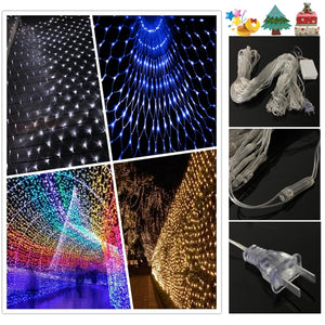 3X 2M 210 LEDs Christmas Wedding Party Curtain Window Fairy Net Light US Plug AC110V
