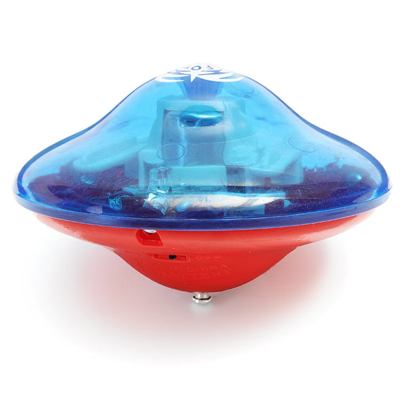 Colorful Standing UFO Drift Flashlight Music Gyro Spinning Top With Opening Key