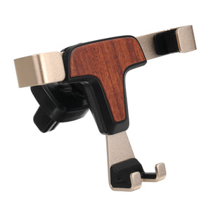 Wood Gravity Auto Lock Car Air Vent Phone Holder Mount Stand for iPhone/Samsung