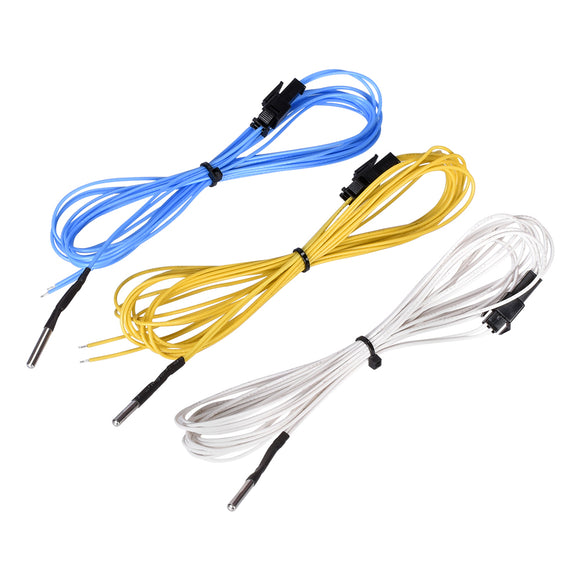 Blue/Yellow/White 2M NTC 3950 100K Ohm High Temperature Resistance Thermistor Sensor for 3D Printer V6 Heat Block Hotend