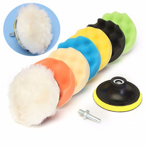 Drillpro 8Pcs 7 Inch Sponge Polishing/Buffing Pad Kit For Car Polisher