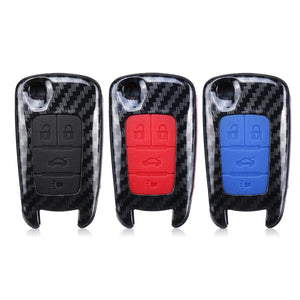 4 Buttons Remote Key Case Fob Cover Holder Carbon Fiber for Chevrolet Cruze Impala Buick
