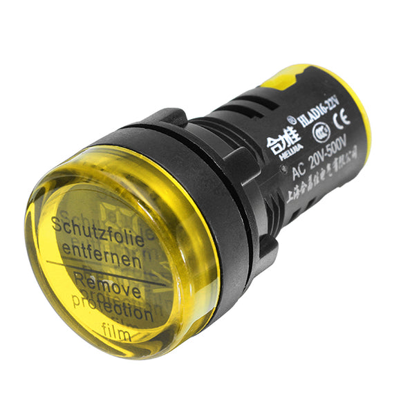 Machifit 22mm AC 20-500V Yellow Digital AC Voltmeter Voltage Meter Gauge Digital Display Indicator