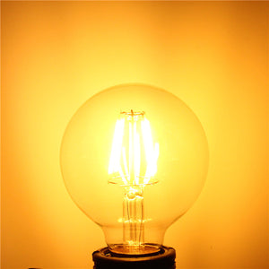 G80 E27 6W Warm White COB LED Filament Retro Edison Bulbs 220V