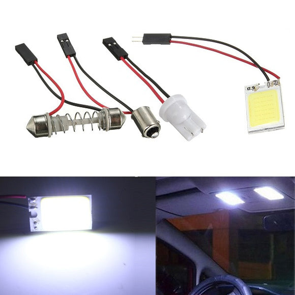 1W COB 18Chip LED White Interior Light Panel T10 Festoon Car Bulb Lamp