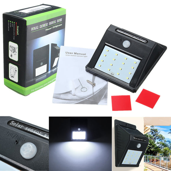 Outdoor Waterproof 16LED Solar PIR Motion Sensor Garden Security Wall Lamp Light