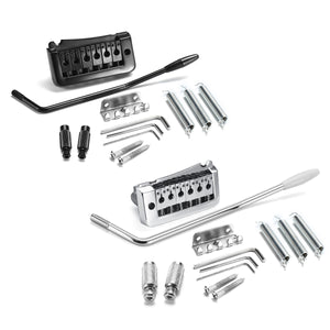 13Pcs Black/Silver Guitar Bridge Double Tremolo System Whammy Bar Accessory