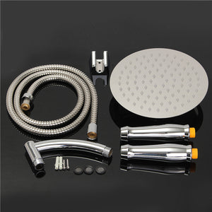 8inch Round Stainless Steel Bathroom Rainfall Shower Head With Hose
