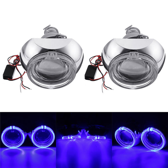 2Pcs Mini Car LED Projector Headlights Halo Ring Angel Eye Lights LHD Bi-Xenon HID Lamps 3000LM 3 Inch 12V 35W