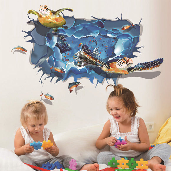 Miico 3D Creative PVC Wall Stickers Home Decor Mural Art Removable Sea World Decor Sticker