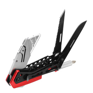 K-MASTER 5 in 1 185mm Heavy Duty Folding Utility Knife Paper Fishing Line Cutter Saw Screwdrivers