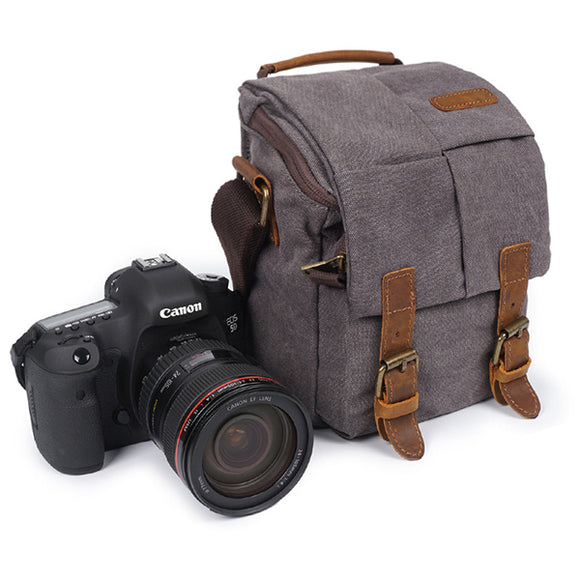 Canvas With Leather Water Resistant Casual Travel Camera Bag Crossboby Bag For Men
