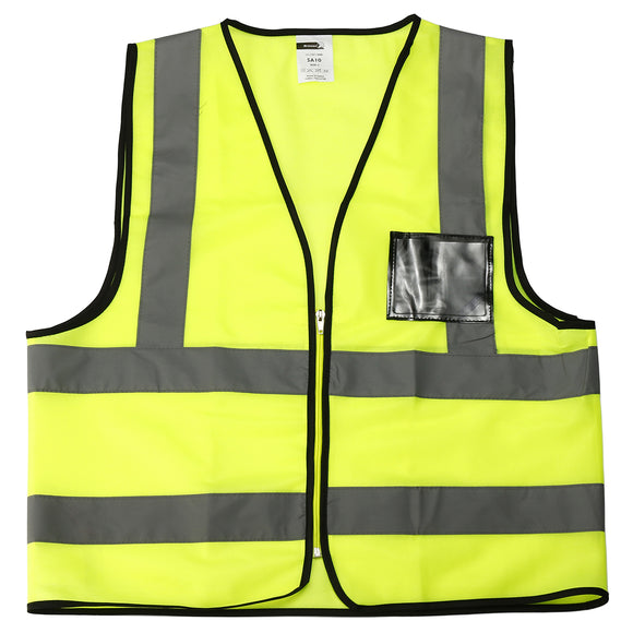 Hi-Vis Viz Safety Vest Reflective Jacket Security Waistcoat Zipper Front Large Size