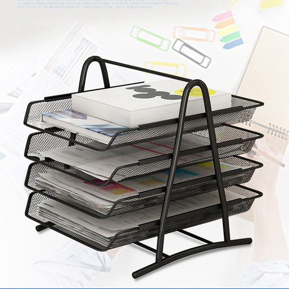 2/3/4 Tiers Desktop Document Paper Letter File Sliding Tray Desk Desktop Organizer