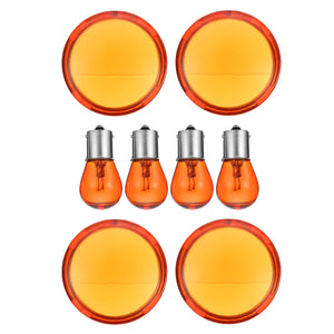 4pcs 12V Turn Signal Light Amber with Lens Cover For Harley Davidson Dyna Sportster