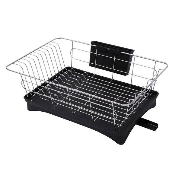 Large Stainless Steel Shelf Kitchen Storage Rack Dish Draining Tray Cutlery Holder