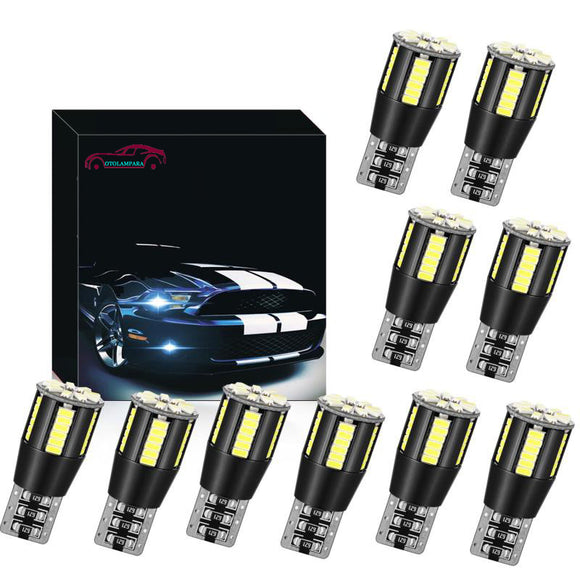 10pcs 7.8W Canbus LED Bulb T10 White 6000K LED Side Marker Light 360 Degrees Car License Plate Lamp
