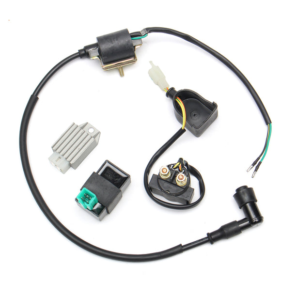 Ignition Coil+5 Pin CDI+Regulator+Solenoid For 110cc 125cc Quad Dirt Bike ATV