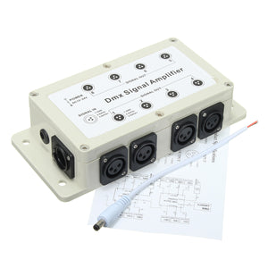 DMX512 LED Signal Splitter Amplifier Distributor 1 Way in 8-Channel Output Signal Amplifier