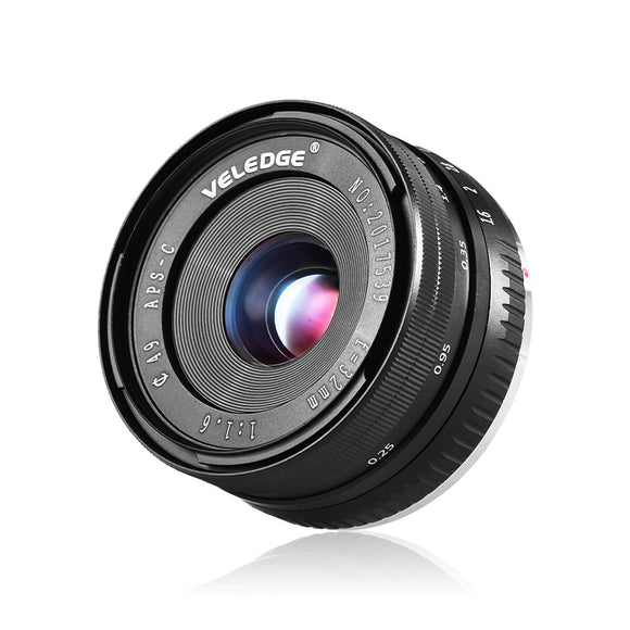 VELEDGE 32mm F1.6 Large Aperture Manual Prime Fixed Lens APS-C for Sony E-Mount Digital Mirrorless