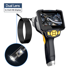 Inskam112-2 Handheld Dual-lens 5M Borescope Hard Wire IP67 Waterproof for Car Sewer Air Conditioner Mechanical Maintenance