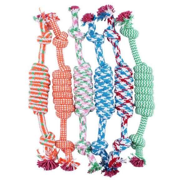 Yani DCT-8 Dogs Favorite Chew Knot Toy Braided Pet Bone Cotton Rope Durable Safety Cleaning Toys