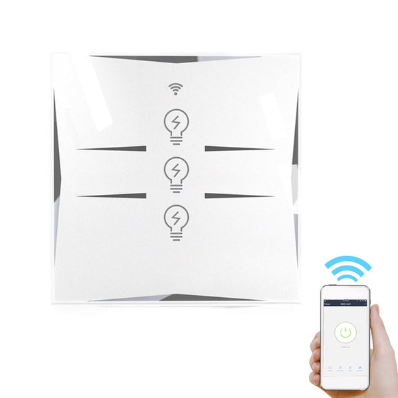 MoesHouse 3 Way EU Type WiFi Smart Touch Light Switch Work With Amazon Alexa Google Home AC100-240V