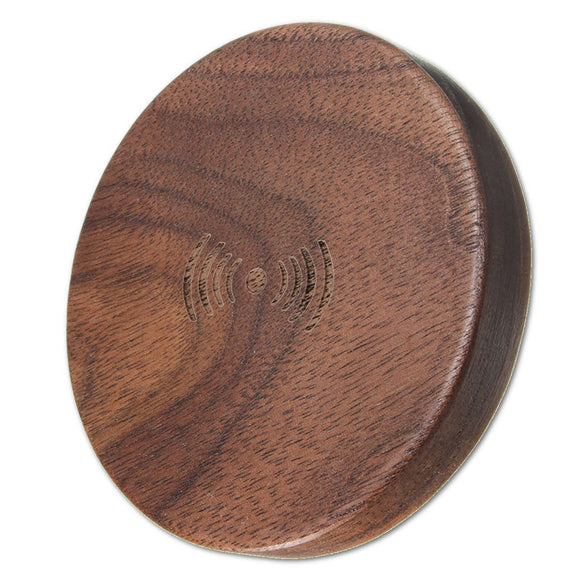 Wood Bamboo Qi Wireless Charger Mini Charge Pad For Smartphone