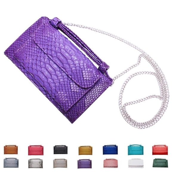 Fashion Long-style Wallet Chain Genuine Leather Snakeskin New Trend Shoulder Bag Clutch Bag