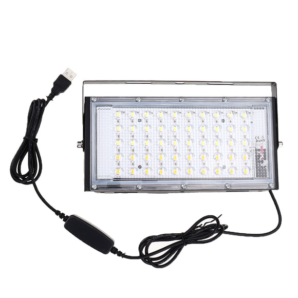 15W USB 50 LED Flood Light DC5V Dimmable Two Color Temperature Waterproof IP65 For Outdoor Camping Travel Emergency