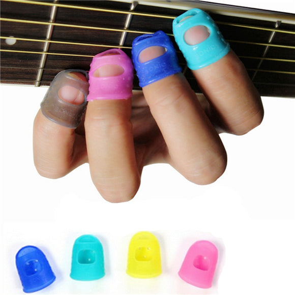 10Pcs Guitar Ukulele Thumb Bass Silicone Fingertip Finger Picks Protector Plectrum