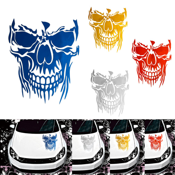 23 x 29.5cm Skull Hood Car Stickers Vinyl Decals Auto Body Truck Tailgate Window Door Universal