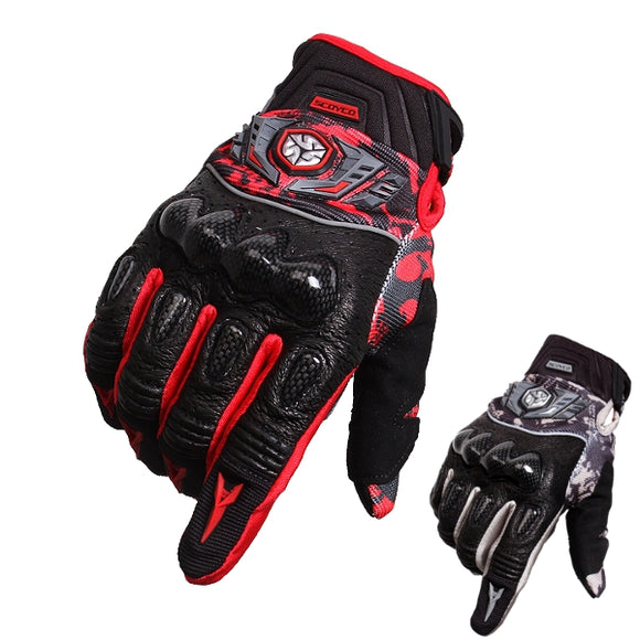 Full Finger Motorcycle Safety Gloves Racing Carbon Fiber SCOYCO MX49