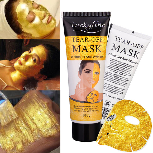Luckyfine Collagen Whitening Anti-wrinkle Peel Off Golden Facial Mask Pore Shrinking Vitamin E
