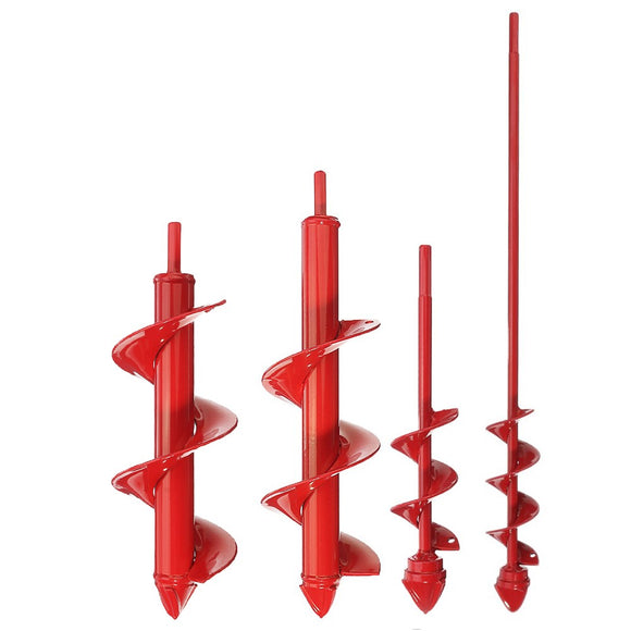 Drillpro Red Upgrade Hard Alloy Head Spiral Auger Drill Bit 4x22/4x45/8x25/8x30cm Non-Slip Flower Bulb Auger Rust Proof Planter Hole Digger Bit for Hex Drive Drill