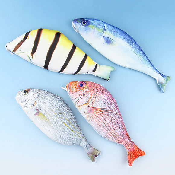 WAM PC-07 Fish Pencils Case Cute Simulation Cloth Plush Fish Pen Box Large Capacity School Stationer