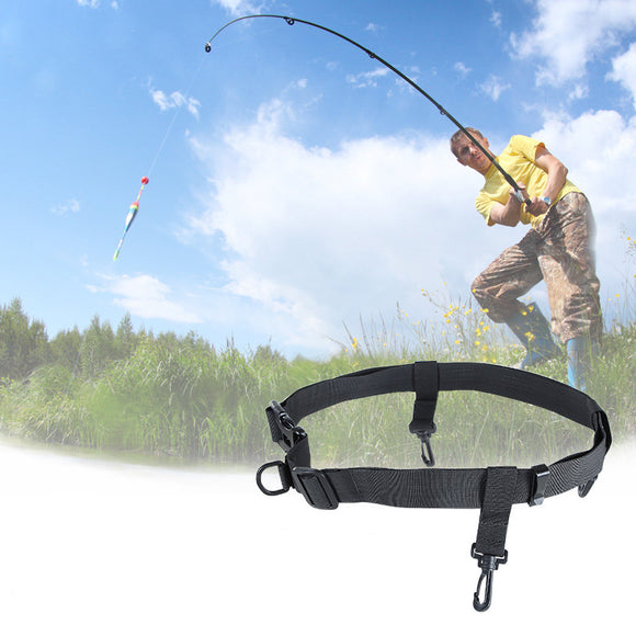 Multi-function Fishing Waist Band Adjustable Nylon Hook Ring Belt Wrist Strap