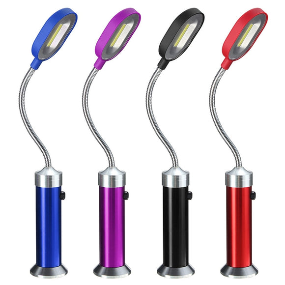 COB LED Flexible Lamp Flashlight Desk Torch Inspection Work Magnetic Light